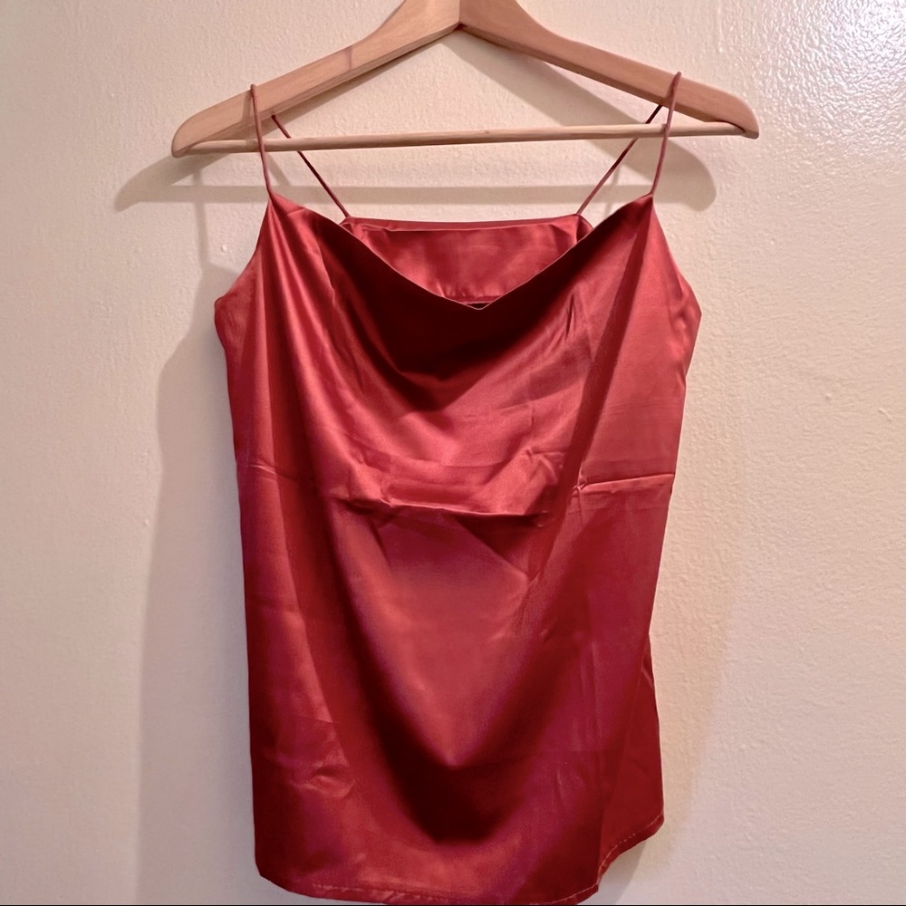 NWOT Satin Cowl Neck top